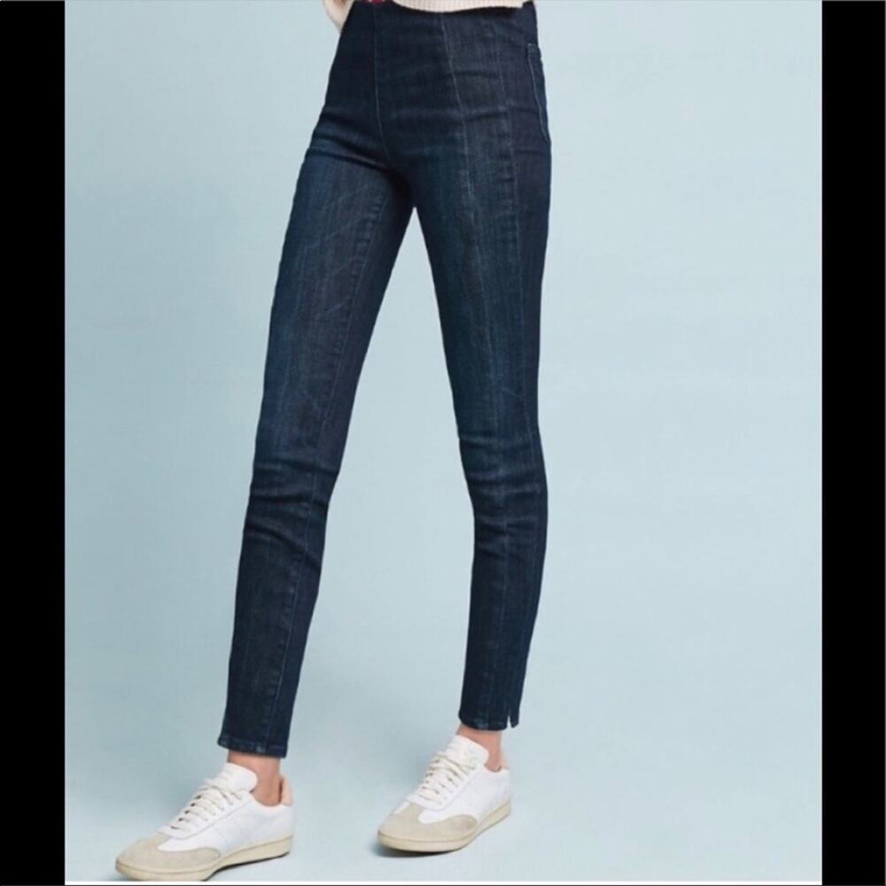 Anthropologie Pilcro and The Letterpress High Rise Denim Legging Dark Wash Jeans